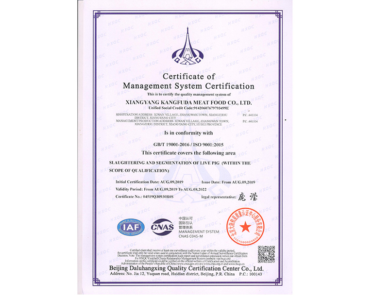 ����������ϵ��֤֤�飨Ӣ�İ棩